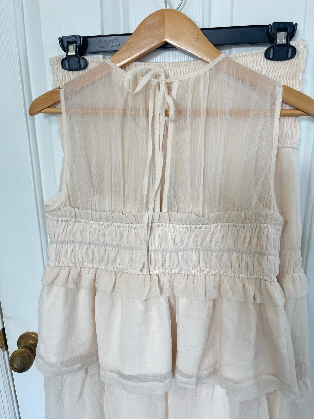 Listicle Large Ivory Ruffles Slit Maxi Skirt Top Outfit Feminine Boho Coastal - Picture 5 of 11